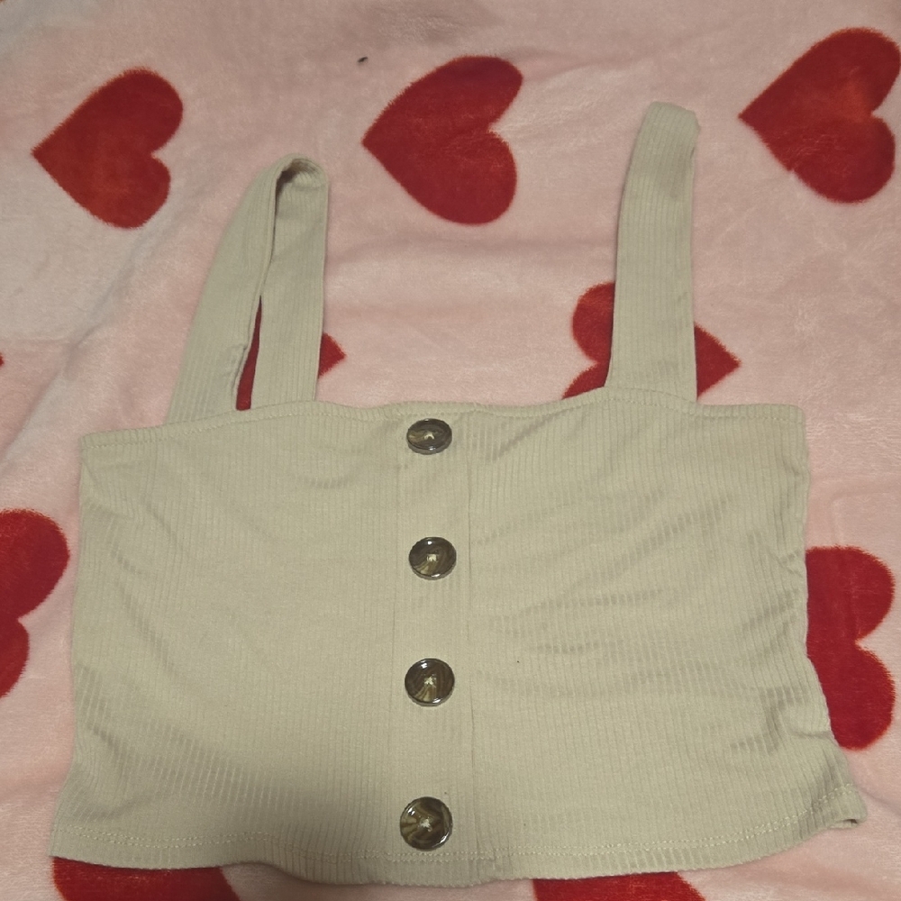 Beige Ribbed Top